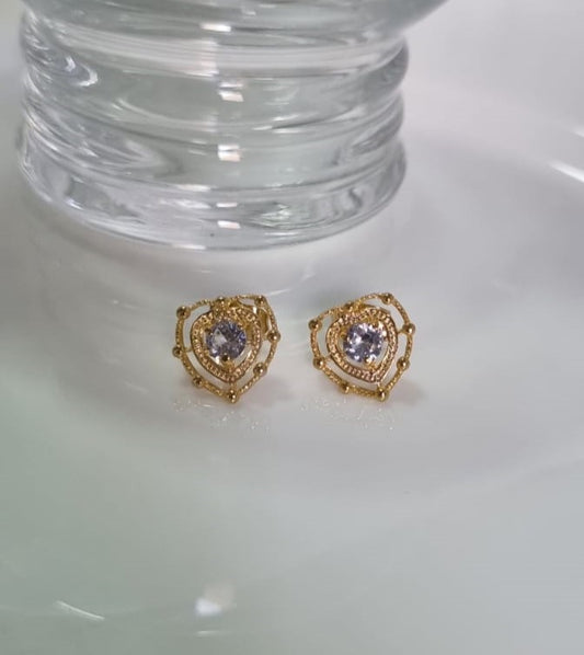 Brinco Coração Cristal Centro Strass