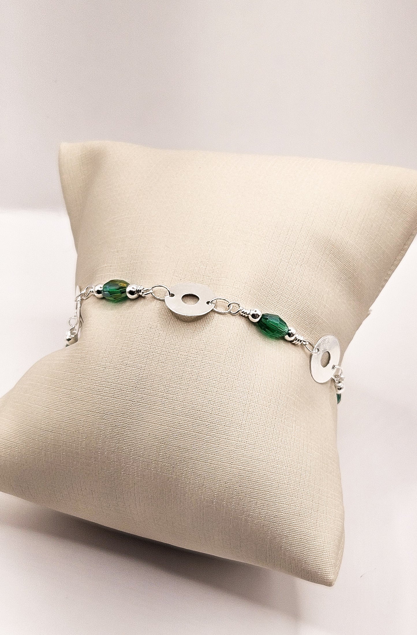 Pulseira Verde Lunar Prateada