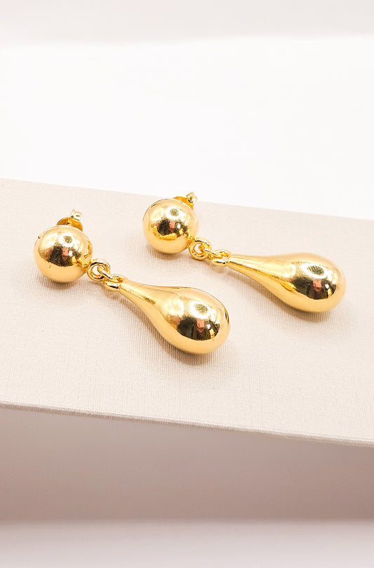 Brinco ABS Gota de Ouro Com Balanço