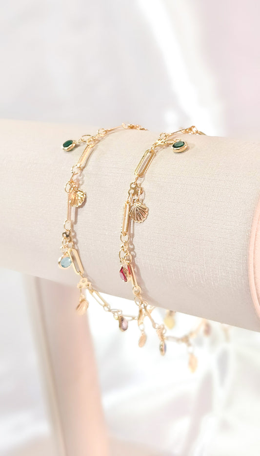 Pulseira Conchas Douradas