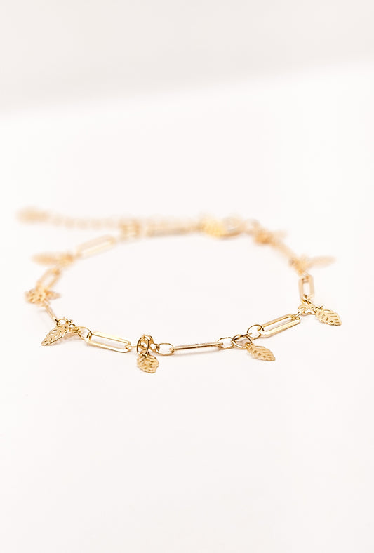 Pulseira Folhas Douradas
