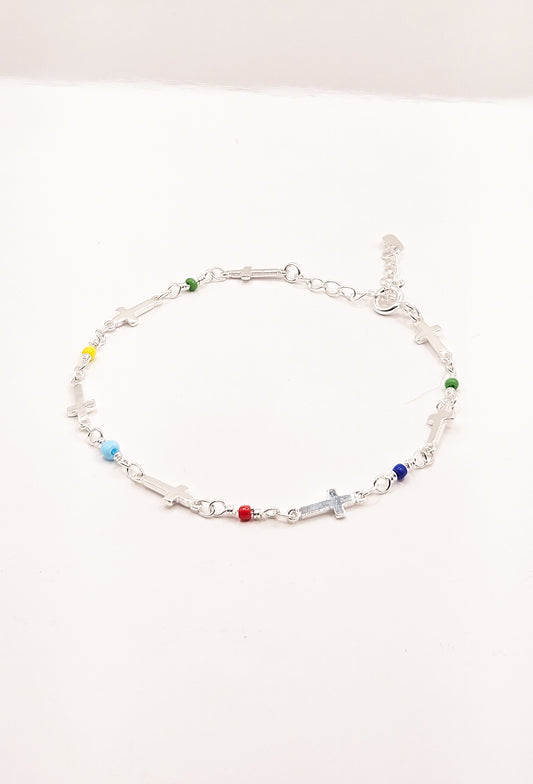 Pulseira Graça Colorida Prata