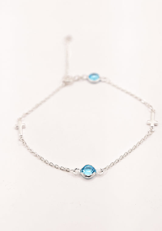 Pulseira Cruz Celestial Prata