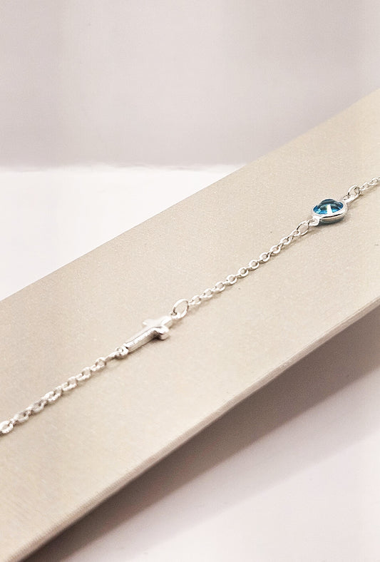 Pulseira Cruz Celestial Prata