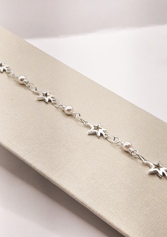 Pulseira Estrela de Pérola Prata