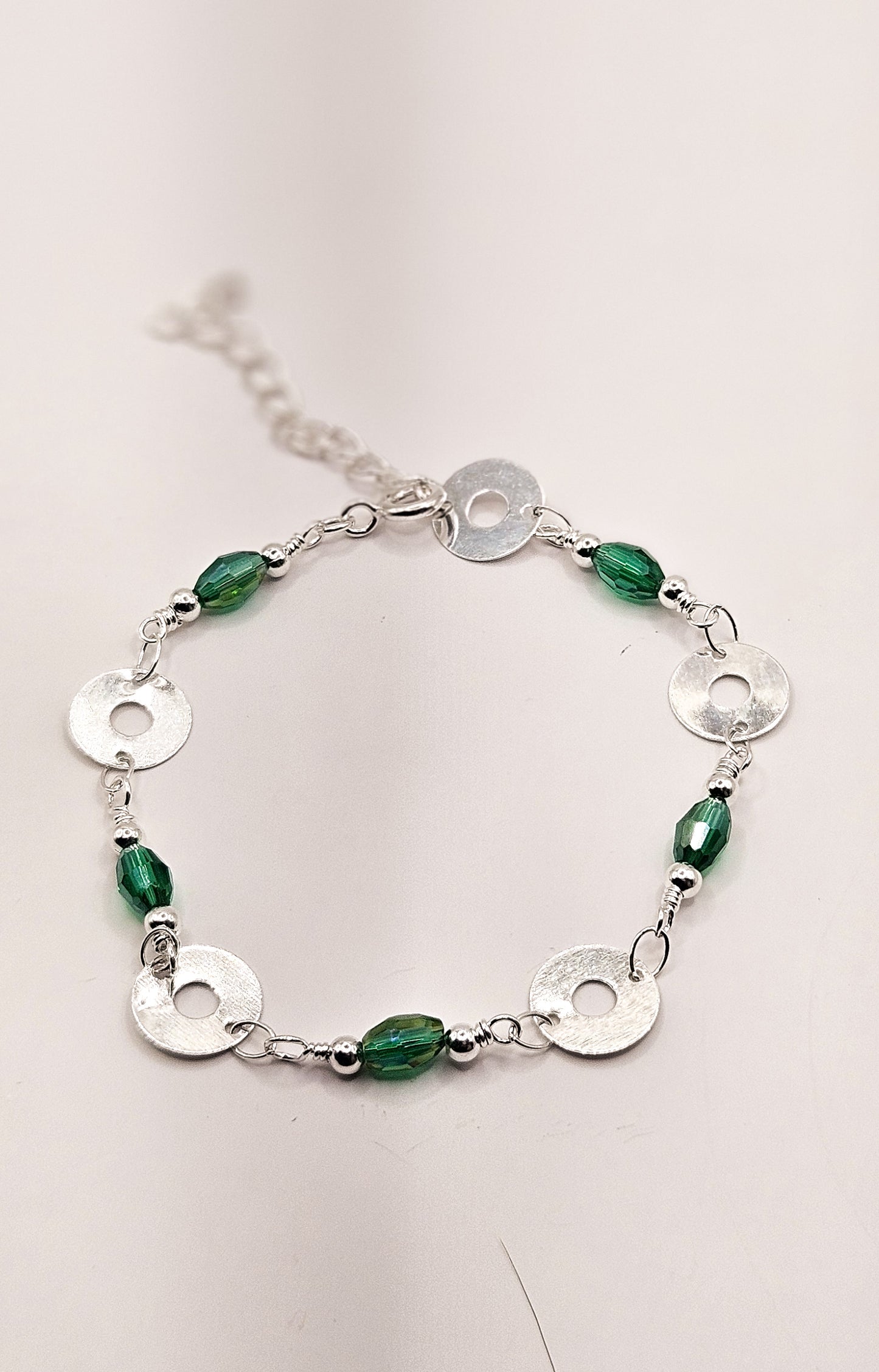 Pulseira Verde Lunar Prateada