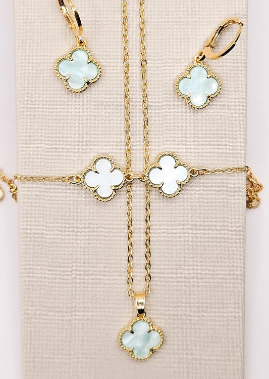 Conjunto Ouro Floral