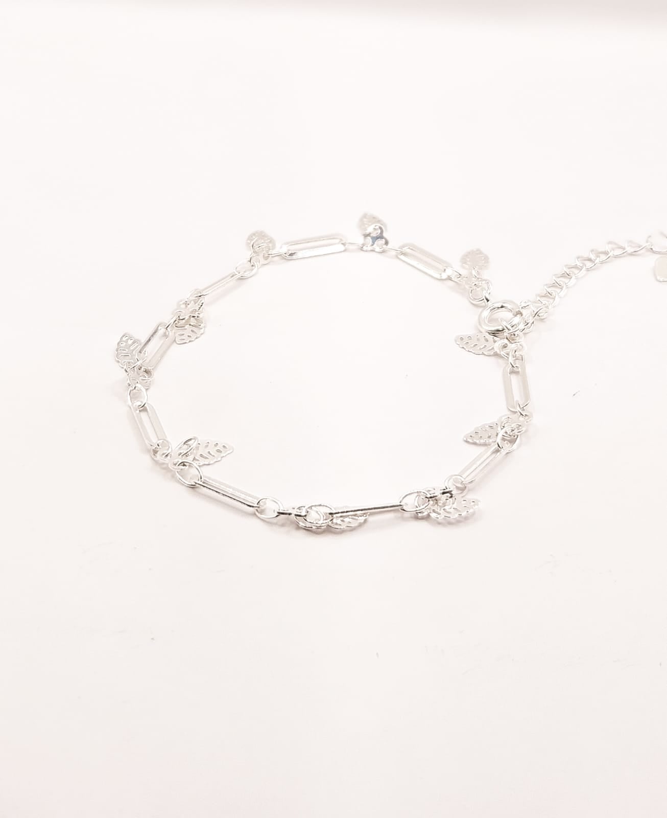 Pulseira Folhas Prateadas