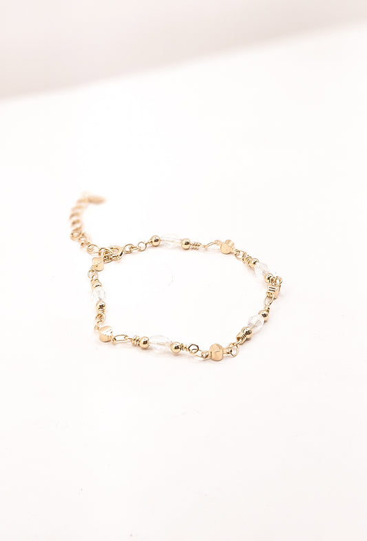 Pulseira Folhas Reluzentes Douradas