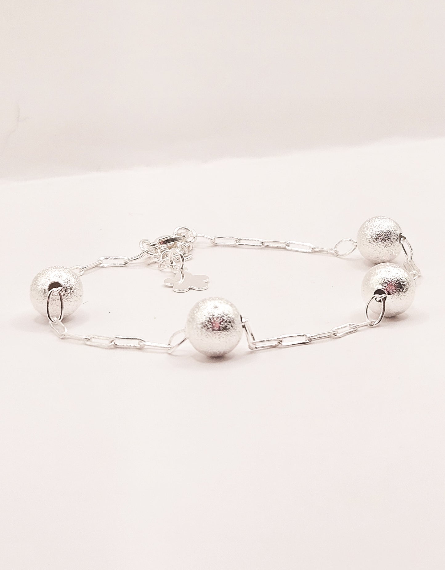 Pulseira Esfera Radiante Média Prata